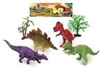 OBL766960 - 4只9寸大恐龙带树套装