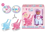 OBL768796 - 14 inch doll IC play a mini shopping cart two color components