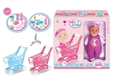 OBL768797 - 14 inch doll IC play a mini shopping cart two color components