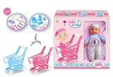 OBL768798 - 14 inch doll IC play a mini shopping cart two color components
