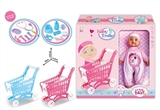 OBL768799 - 14 inch doll IC play a mini shopping cart two color components