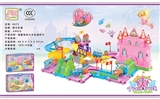 OBL769348 - 公主大城堡电动火车轨道积木感应灯光音乐