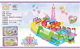OBL769351 - 公主小城堡电动火车轨道积木感应灯光音乐