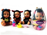 OBL771906 - 9 inch baby doll with IC three mixed