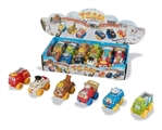 OBL773993 - Paragraphs 6 cartoon truck/car every 2 color, orange (lining plastic soft rubber wheel sliding funct