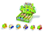 OBL774024 - Cartoon insects series six conventional (soft rubber lining plastic slide wheel function) 12 PCS/car
