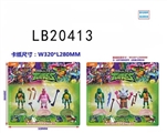 OBL775013 - 3.5 "teenage mutant ninja turtles three figures weapons only three base card (2)