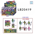 OBL775023 - 3.5 "teenage mutant ninja turtles six single figures weapon card tin bag display box, a box of 24 ba