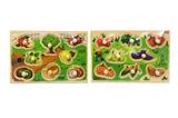 OBL805089 - Wooden small fruit and vegetable hand grasp board puzzle
