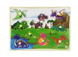 OBL805101 - Wooden large dinosaurs finger board puzzles