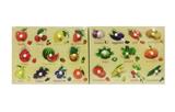 OBL805102 - Wooden large fruits and vegetables finger board puzzles