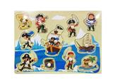 OBL805105 - Large wooden hand grasp board puzzle pirates