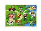 OBL805106 - Wooden large-sized farm animal finger board puzzle