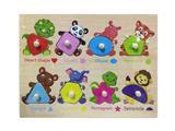 OBL805108 - Wooden large shape with rivals catch plate puzzles