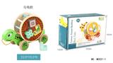 OBL805136 - 木制乌龟拖拉积木车