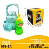 OBL805329 - Hippo portable colorful lights bubble machine (with 200 ml water bubble)