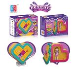 OBL805714 - 益智积木女孩马卡龙爱心桃收纳盒（101PCS)可四款混装