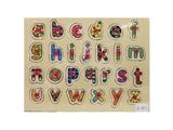 OBL806383 - Hand grasping the wooden lowercase letter puzzles
