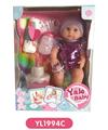 OBL808602 - 25 cm doll activities with the function of water pee with eye can blow out the candles music cake se