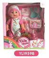 OBL808886 - 35 cm activities eyes doll with the function of water pee can blow out the candles music cake, plate