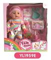 OBL808889 - 35 cm activities eyes doll with the function of water pee can blow out the candles music cake, plate