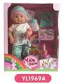 OBL809037 - With 40 cm terrier eyes drink pee doll can blow out the candles music cake, plate toilet, bottles