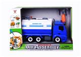 OBL809268 - 1:12DIY可拆装积木惯性环卫车（带4键声光可喷水）