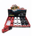 OBL809410 - Alloy American back drag head car (red, black and white color, orange) with light music show box of 