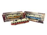 OBL811830 - 1:9 0 alloy bus tram back to sports cars, 3 open the door, light with light and sound