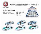 OBL813894 - 6 back in alloy simulation police car (16 / box)