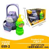 OBL814185 - Blue cat portable colorful lights bubble machine (with 200 ml water bubble)