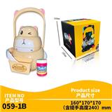 OBL814191 - Hamster portable colorful lights bubble machine (with 50 ml of bubble water)