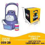 OBL814192 - Blue cat portable colorful lights bubble machine (with 50 ml of bubble water)