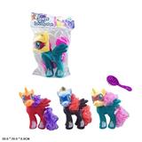 OBL814458 - 三款中号搪胶彩马宝丽带马梳混装