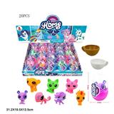 OBL814468 - 高档PVC蛋4款塑料身搪胶头Q宠带塑料水杯6款6色混装20PSC