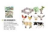 OBL814977 - 6只3-5寸农场带树动物套装