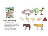 OBL814979 - 6只3-5寸农场带树动物套装