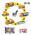 OBL815677 - DIY city engineering series - 1:48 flat back in truck with signs (concrete truck mixer/excavator/dum