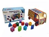 OBL817358 - Wooden digital blocks car