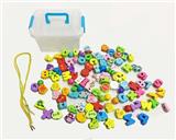 OBL817401 - Wooden 106 grains of cartoon blocks beads