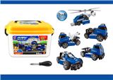 OBL820046 - 滑行功能DIY自装积木         城市警察套装         5 in 1