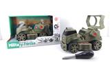 OBL820120 - TAXI FUNCTION DIY SELF LOADING BUILDING BLOCK MILITARY RADAR SIGNAL TRANSPORT VEHICLE (WITHOUT PERSON)
