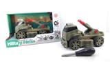 OBL820134 - INERTIAL FUNCTION DIY SELF LOADING BUILDING BLOCK MILITARY SERIES SINGLE ROW DOUBLE ANTI-AIRCRAFT VEHICLE (WITHOUT PERSON)