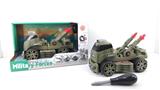 OBL820135 - INERTIAL FUNCTION DIY SELF LOADING BUILDING BLOCK MILITARY SERIES DOUBLE ROW ROCKET LAUNCHER TRANSPORT VEHICLE (WITHOUT CHARACTERS)