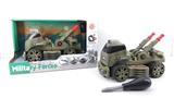 OBL820136 - INERTIAL FUNCTION DIY SELF LOADING BUILDING BLOCK MILITARY SERIES DOUBLE ROW ANTI-AIRCRAFT GUN TRANSPORT VEHICLE (WITHOUT PERSON)