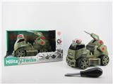 OBL820141 - GLIDE FUNCTION WITH LIGHT MUSIC DIY SELF LOADING BUILDING BLOCK MILITARY LASER GUN TRANSPORT VEHICLE (WITHOUT CHARACTERS)