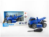 OBL820165 - SLIDING FUNCTION DIY SELF-LOADING BUILDING BLOCKS CITY POLICE CRANE (WITHOUT CHARACTERS)