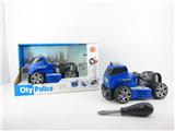 OBL820168 - INERTIA FUNCTION DIY SELF-LOADING BUILDING BLOCKS CITY POLICE TRAILER (WITHOUT CHARACTERS)