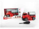 OBL820177 - INERTIA FUNCTION DIY SELF-LOADING BUILDING BLOCKS FIRE RESCUE WATER TANKER (WITHOUT CHARACTERS)