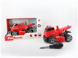 OBL820179 - INERTIA FUNCTION DIY SELF-INSTALLED BUILDING BLOCKS FIRE RESCUE CRANE (WITHOUT CHARACTERS)